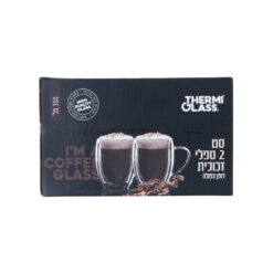 סט 2 ספלי זכוכית דופן כפולה 350 מיל